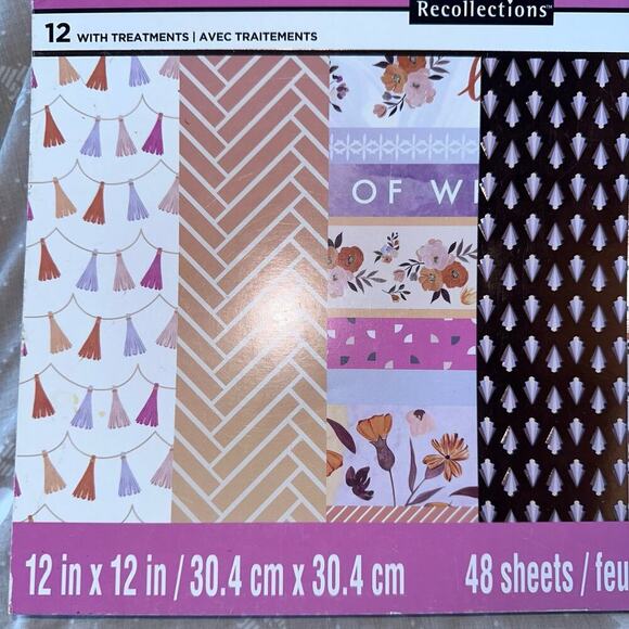 NOS Recollections Warm Luxury Scrapbook Paper 12 X 12 - 48 Sheets Sealed - Picture 4 of 5